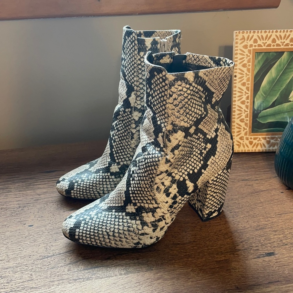 Snake skin booties